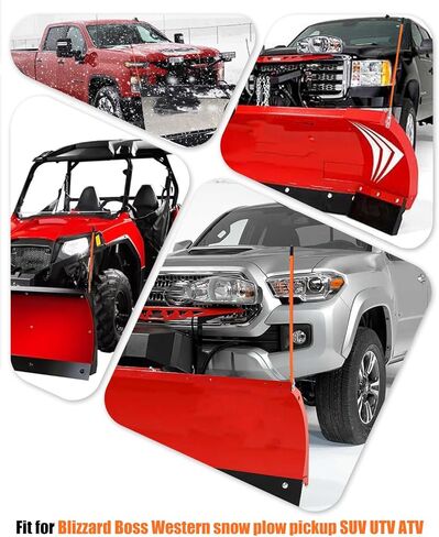 دليل شفرة محراث الثلج مقاس 27 بوصة 62265 مناسب لـ Blizzard Boss SNO-Way Western Meyer Polaris والعديد من الشاحنات الصغيرة SUV UTV ATV، برتقالي ساطع 3/4 بوصة سلك فولاذي سميك 304L وصلة من الفولاذ المقاوم للصدأ، مجموعتان in Saudi Arabia