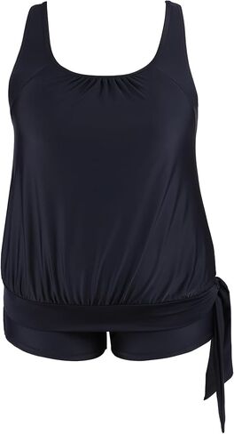 ANFILIA ملابس سباحة تانكيني مقاس كبير مكونة من قطعتين للنساء بلوزة تانكيني مقاس كبير مع شورت سباحة وجيوب in Kuwait