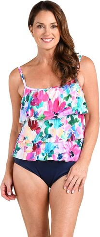 Maxine of Hollywood Women's 3-Tiered Ruffle Tankini Swimsuit Top in Saudi Arabia