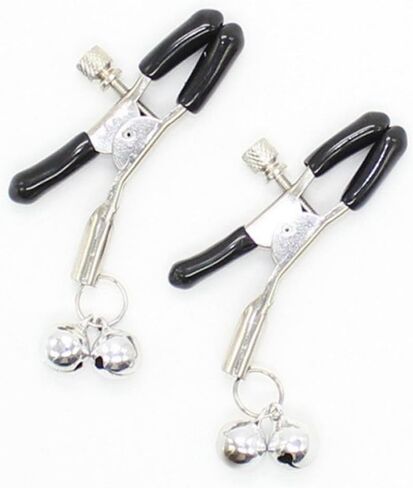 Nipple Clamps for Women Two Bells Pendant Nipple Clips Adjustable Body Clamps Non-Piercing Body Jewelry (Silver) in Saudi Arabia