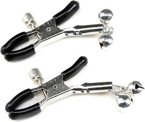 Nipple Clamps for Women Two Bells Pendant Nipple Clips Adjustable Body Clamps Non-Piercing Body Jewelry (Silver) in Saudi Arabia