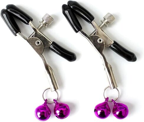Nipple Clamps for Women Two Bells Pendant Nipple Clips Adjustable Body Clamps Non-Piercing Body Jewelry (Silver) in Saudi Arabia