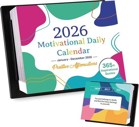 تقويم مكتب تحفيزي 2026 - تقويم مكتب 2026، يناير 2026 - ديسمبر 2026، 5.85 بوصة × 4.85 بوصة، تقويم 2026 12 شهرًا، تقويم يومي مع اقتباسات ملهمة، حامل حامل - ملون in Saudi Arabia