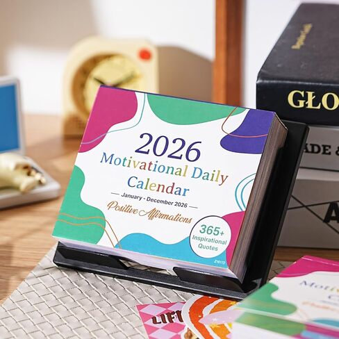 تقويم مكتب تحفيزي 2026 - تقويم مكتب 2026، يناير 2026 - ديسمبر 2026، 5.85 بوصة × 4.85 بوصة، تقويم 2026 12 شهرًا، تقويم يومي مع اقتباسات ملهمة، حامل حامل - ملون in Saudi Arabia