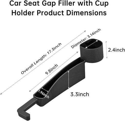 2026 حشو فجوة مقعد السيارة مع حامل وخطاف، ملحقات مقعد السيارة الداخلية، قابس فجوة مقعد السيارة مع فتحة تخزين، منظم السيارة يناسب شاحنة سيدان SUV، أسود in Kuwait