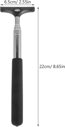 Car Windshield Cleaner Tool with Retractable Auto Mirror Squeegee, Portable Telescopic Water Scraper for Car Detailing and Rearview Mirror Mist Removal, Black in Saudi Arabia