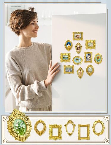 20PCS Mini Vintage Resin Picture Frame, Mini Antique Photo Frame Oval Rectangle for DIY Jewelry Display, Photography Mobile Phone Photo and Wall Decor Hanging in Saudi Arabia
