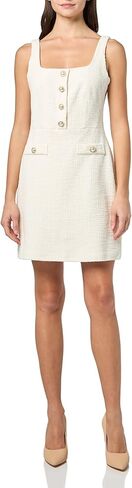 Karl Lagerfeld Women's Sleeveless Square Neck Tweed A-line Mini Dress in Saudi Arabia