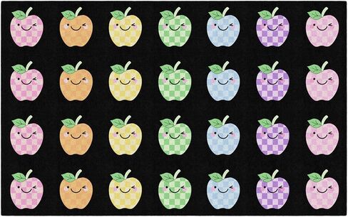 Flagship Carpets Apple Sit Spots Children's Classroom Décor Area Rug for Schools, Durable and Fun for Learning Centers, Daycares and Preschools, 7'6" X 12' in Saudi Arabia