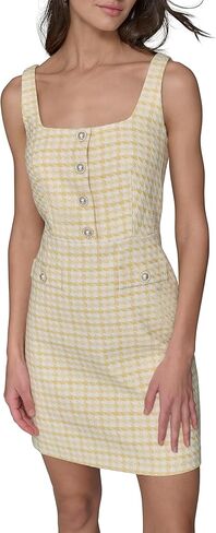 Karl Lagerfeld Women's Sleeveless Square Neck Tweed A-line Mini Dress in Saudi Arabia