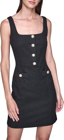 Karl Lagerfeld Women's Sleeveless Square Neck Tweed A-line Mini Dress in Saudi Arabia
