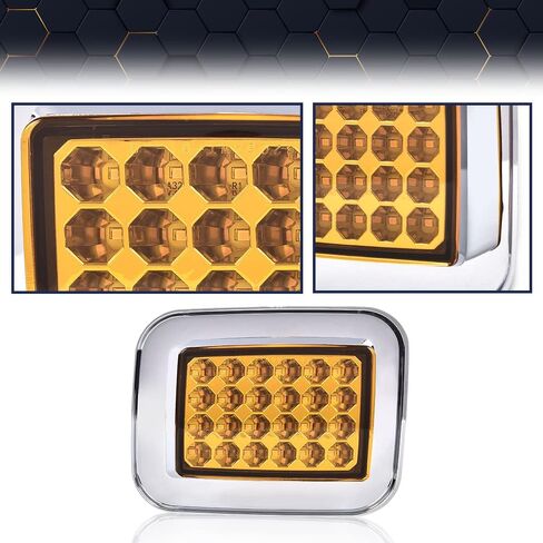 PIT66 LED Front Turn Signal Light Corner Parking Lamps, Compatible with Hummer H2 2003 2004 2005 2006 2007 2008 2009 Amber Lens Clear Housing Left and Right in Saudi Arabia