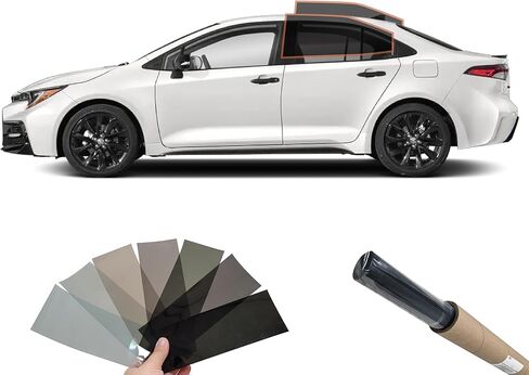 مجموعة أفلام تظليل النوافذ MotoShield Pro 2mil Premium الاحترافية مسبقة القطع من السيراميك النانو لـ (2020-2025) Toyota Corolla (السائق الخلفي/الراكب 25%) من DIY MotoShield Pro 2mil in Kuwait