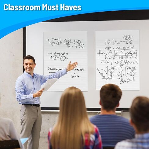 وسادات حامل لاصقة من AFMAT، ورق مخطط مرساة مقاس 15 × 18 بوصة، ورق مخطط قلاب مقاوم لنزيف الحبر للمكتب/الفصل الدراسي/السبورة البيضاء/الجدار/النوافذ، 30 ورقة/وسادة، 6 وسادات in Kuwait