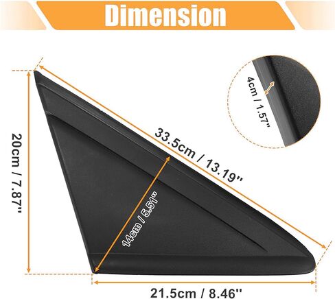 Unifizz Front Right Mirror Corner Triangle Fender Cover Rearview Triangle Trim Panel for for-d Escape 2013-2019 CJ54-S16004AD5JA6 Side Mirror Flag Triangle Covers Trims, Black in Saudi Arabia