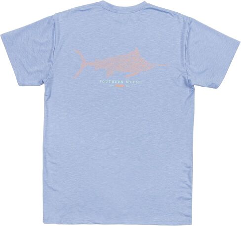 Southern Marsh Men’s FieldTec Heathered Performance - Marlin T-Shirt – Short Sleeve Casual Graphic Tee in Saudi Arabia