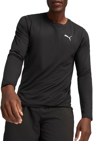 PUMA Mens Run Cloudspun Crew Neck Long Sleeve Athletic Casual Tops Casual Breathable - Black in Saudi Arabia