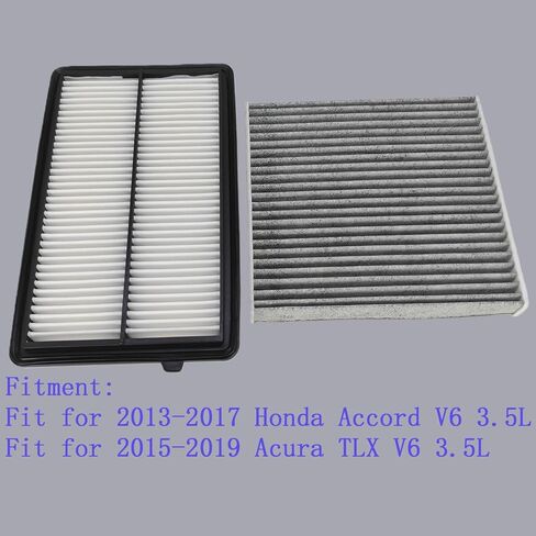 فلتر هواء المحرك والمقصورة مناسب لسيارة Honda Accord 2013-2017، مناسب لـ 2015-2019 Acura TLX، V6 3.5L، استبدال 17220-5G0-A00 80292-SDA-A01 172205G0A00 80292SDAA01 in Kuwait