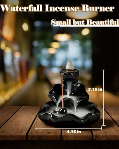 مبخرة الشلال، حامل البخور ذو التدفق الخلفي، مخاريط سيراميك اللوتس، حامل بورسلين للعلاج العطري، الاسترخاء، التنقية، التأمل، اليوغا in Kuwait