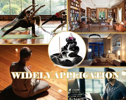 مبخرة الشلال، حامل البخور ذو التدفق الخلفي، مخاريط سيراميك اللوتس، حامل بورسلين للعلاج العطري، الاسترخاء، التنقية، التأمل، اليوغا in Kuwait