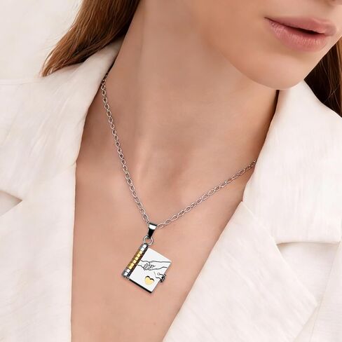 Book Necklace for Daughter Engraved Pendant with 7 Pages of Love Message - Easter Gifts for Girls 4-6 8-12 10-14 to My Daughter Book Necklace from Mom Dad Daughters Girls Easter Basket Stuffers in Saudi Arabia