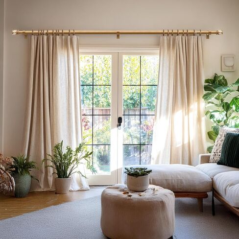 قضبان ستائر من الخشب الطبيعي للنوافذ من 28 إلى 48 بوصة بوهو ديكور مصنوع يدويًا من الخشب الحبوب ستائر مع أوراق نهائية 1 بوصة قضيب ستارة شديد التحمل قابل للتعديل لغرفة المعيشة وغرفة النوم والمطبخ in Kuwait