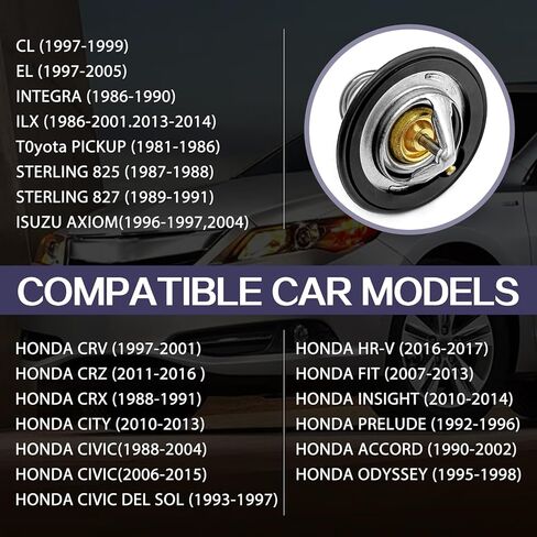 19301-PAA-306 Engine Thermostat, Compatible with Honda Odyssey 1995-1998, HR-V 2016-2017, Accord 1990-2002, CR-V 1997-2001,EL 1997-2005, CL 97-99 etc, Replace OE#19301-PLC-315, 19301-RNA-315 in Saudi Arabia