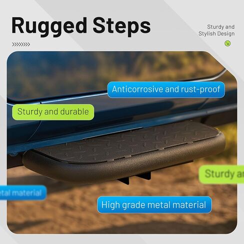 Side Steps Compatible with 2020-2023 Jeep Gladiator JT & Wrangler 4 Door, High-Strength Running Boards, Steel Step Bars, Powder-Coated 4-Piece Set in Saudi Arabia