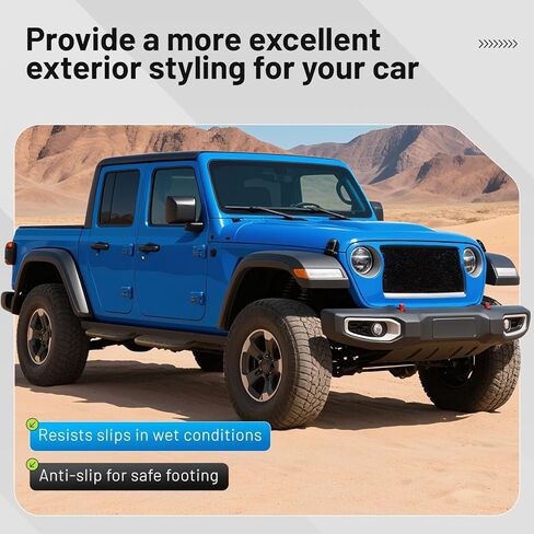 Side Steps Compatible with 2020-2023 Jeep Gladiator JT & Wrangler 4 Door, High-Strength Running Boards, Steel Step Bars, Powder-Coated 4-Piece Set in Saudi Arabia