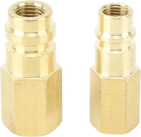 R134A Air Conditioner Connector Brass Refrigerant Adapter Fast Connect Disconnect for Car AC System Repair 1/4 SAE Interface 2 Pack in Kuwait
