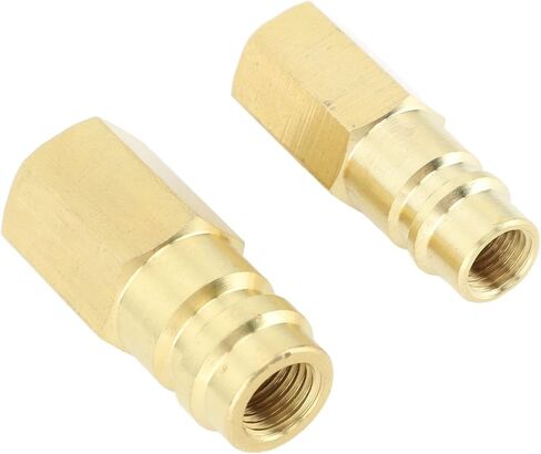 R134A Air Conditioner Connector Brass Refrigerant Adapter Fast Connect Disconnect for Car AC System Repair 1/4 SAE Interface 2 Pack in Kuwait