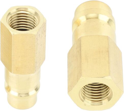 R134A Air Conditioner Connector Brass Refrigerant Adapter Fast Connect Disconnect for Car AC System Repair 1/4 SAE Interface 2 Pack in Kuwait