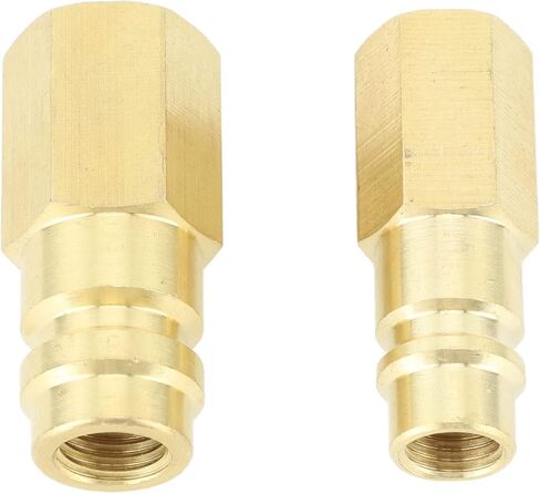 R134A Air Conditioner Connector Brass Refrigerant Adapter Fast Connect Disconnect for Car AC System Repair 1/4 SAE Interface 2 Pack in Kuwait