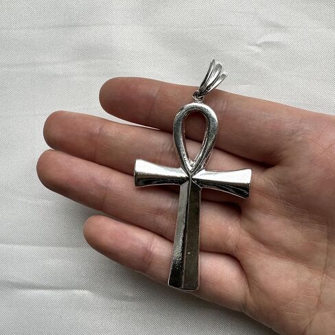 مجوهرات أفضل، قلادة كبيرة من الفضة الإسترلينية عيار 925 من عنخ، مجوهرات رمز الحياة المصرية، هدية لها in Saudi Arabia