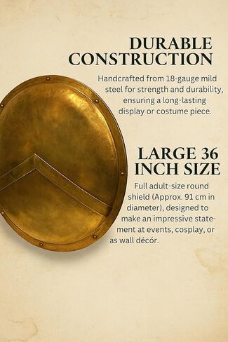Piru Ancient War Sparta Shield 300 Spartan Shield King Leonidas بقطر 36 بوصة زي معركة لعب الهالوين مكتب البار اللوبي النحاسي العتيق in Kuwait
