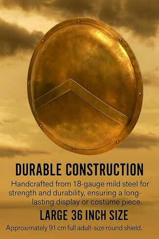 Piru Ancient War Sparta Shield 300 Spartan Shield King Leonidas بقطر 36 بوصة زي معركة لعب الهالوين مكتب البار اللوبي النحاسي العتيق in Kuwait