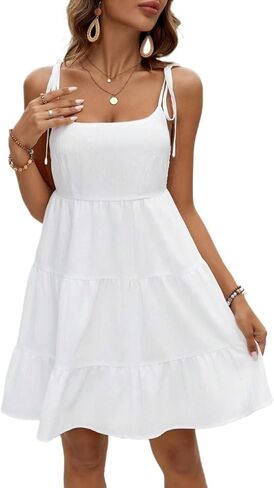 Short Mini Womens Dress Solid Color Women's Spaghetti Strap Dress in Saudi Arabia