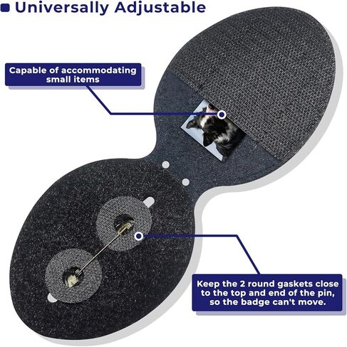 مشبك حزام حامل شارة الشرطة، حامل شارة أمان شريف من جلد البقر العالمي مع مشبك خلفي معدني وسلسلة خرز لإنفاذ القانون in Kuwait