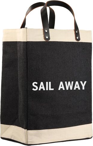 VANESSA ROSELLA 100% Jute Long Black Burlap with Leather Handles | Large Reusable Travel, Beach & Everyday Handbag in Kuwait