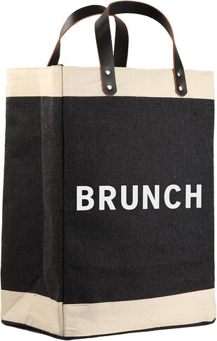 VANESSA ROSELLA 100% Jute Long Black Burlap with Leather Handles | Large Reusable Travel, Beach & Everyday Handbag in Kuwait