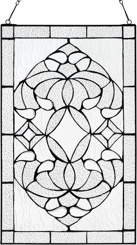 RIVER OF GOODS لوحة نافذة زجاجية مشطوفة بنقشة الزهور مقاس 20 بوصة ارتفاعًا in Kuwait