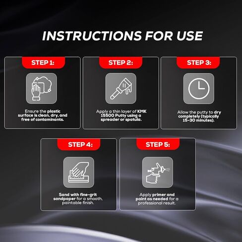 KMK 15500 Plastic Automotive Putty - 500ml – High-Adhesion Filler for Plastic Repairs in Kuwait