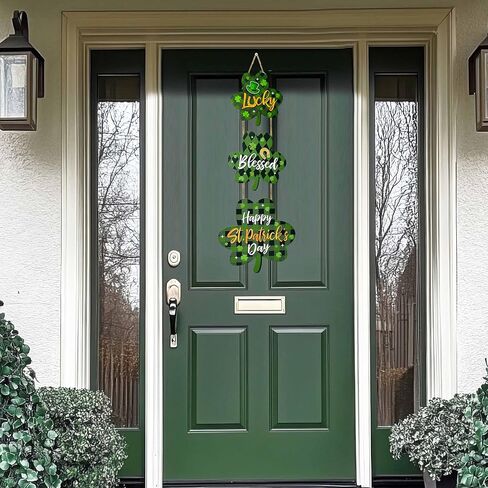St. Patrick's Day Wooden Tier Shamrock Set of 3 Lucky Blessed Happy St Patrick Day Signs Front Door Hanging Decor Indoor Outdoor Wall Home Decorations in Saudi Arabia