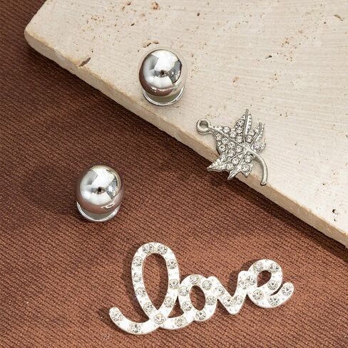 Bling Shoe Charms Set Sliver Chain Rhinestone Accessories for Clogs & Sandals Shoe Decorations for Teens Adults Women Birthday Party Favor in Saudi Arabia