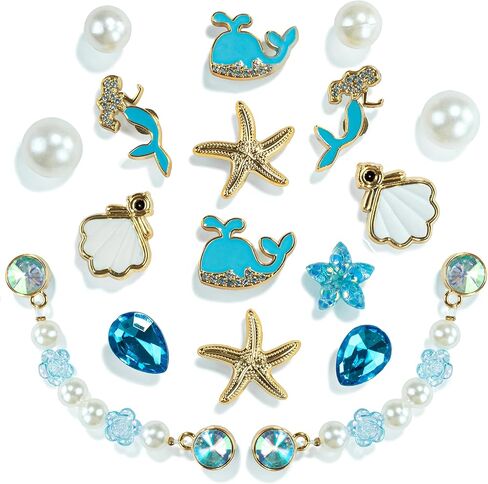 Ocean Theme Decorative Shoe Charms Set, Seashell and Starfish Design for Shoes, Sandals, Bracelets, Bags in Saudi Arabia