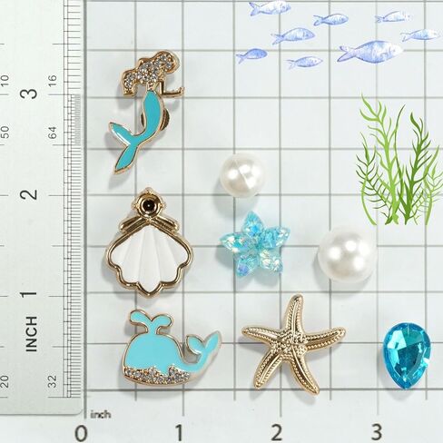 Ocean Theme Decorative Shoe Charms Set, Seashell and Starfish Design for Shoes, Sandals, Bracelets, Bags in Saudi Arabia