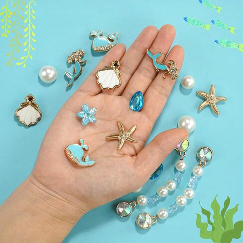 Ocean Theme Decorative Shoe Charms Set, Seashell and Starfish Design for Shoes, Sandals, Bracelets, Bags in Saudi Arabia