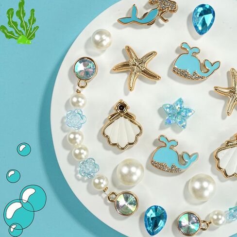Ocean Theme Decorative Shoe Charms Set, Seashell and Starfish Design for Shoes, Sandals, Bracelets, Bags in Saudi Arabia