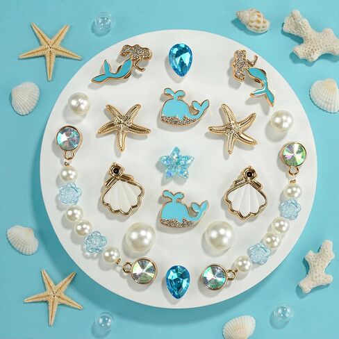 Ocean Theme Decorative Shoe Charms Set, Seashell and Starfish Design for Shoes, Sandals, Bracelets, Bags in Saudi Arabia