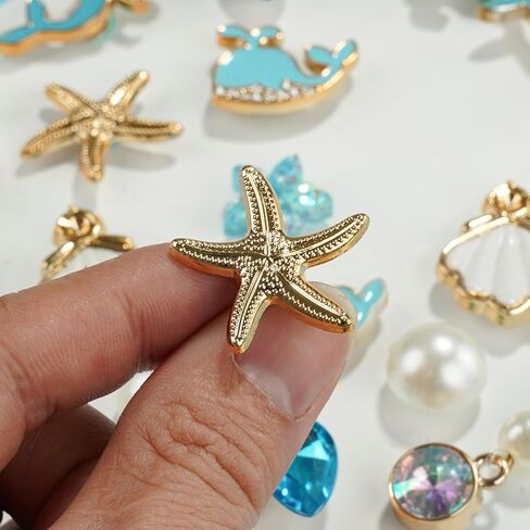 Ocean Theme Decorative Shoe Charms Set, Seashell and Starfish Design for Shoes, Sandals, Bracelets, Bags in Saudi Arabia